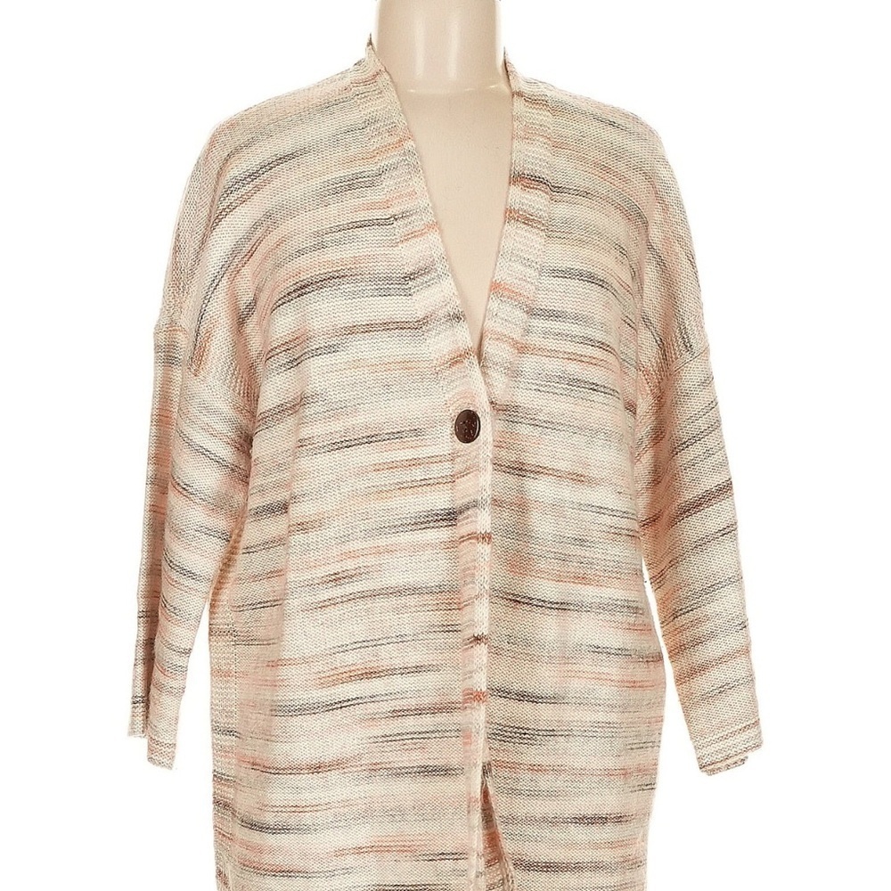 J. Jill Pure Jill Women's 3/4 Sleeve Cardigan Sweater Neutral Colors Size Med M